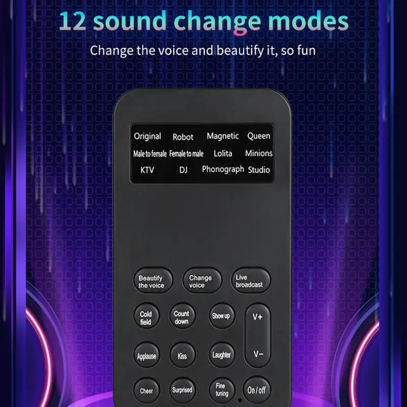 New Voice Changer Mini Portable 8 Voice Changing Modulator with Adjustable Voice Functions Phone Computer Sound Card Mic Tool