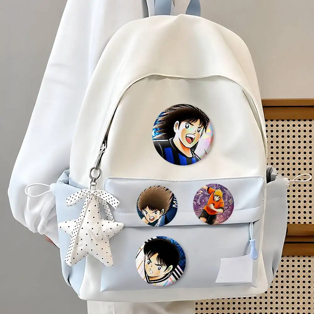 Captain Tsubasa-S Round Button Badge Pin Set Anime Cartoon Game Music Cool Fashion Brooch For Backpack Clothes Hat