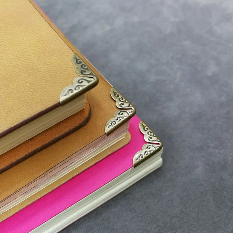 Hot 4/12Pcs Antique Brass Metal Book Corners Scrapbooking Notebook Albums Menus Folders Corner Protector Bronze Tone Home Decor