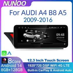 Android 14 Auto CarPlay Wireless For Audi A4 B8 A5 8K 2008~2016 MMI Car Multimedia Player GPS WiFi DSP