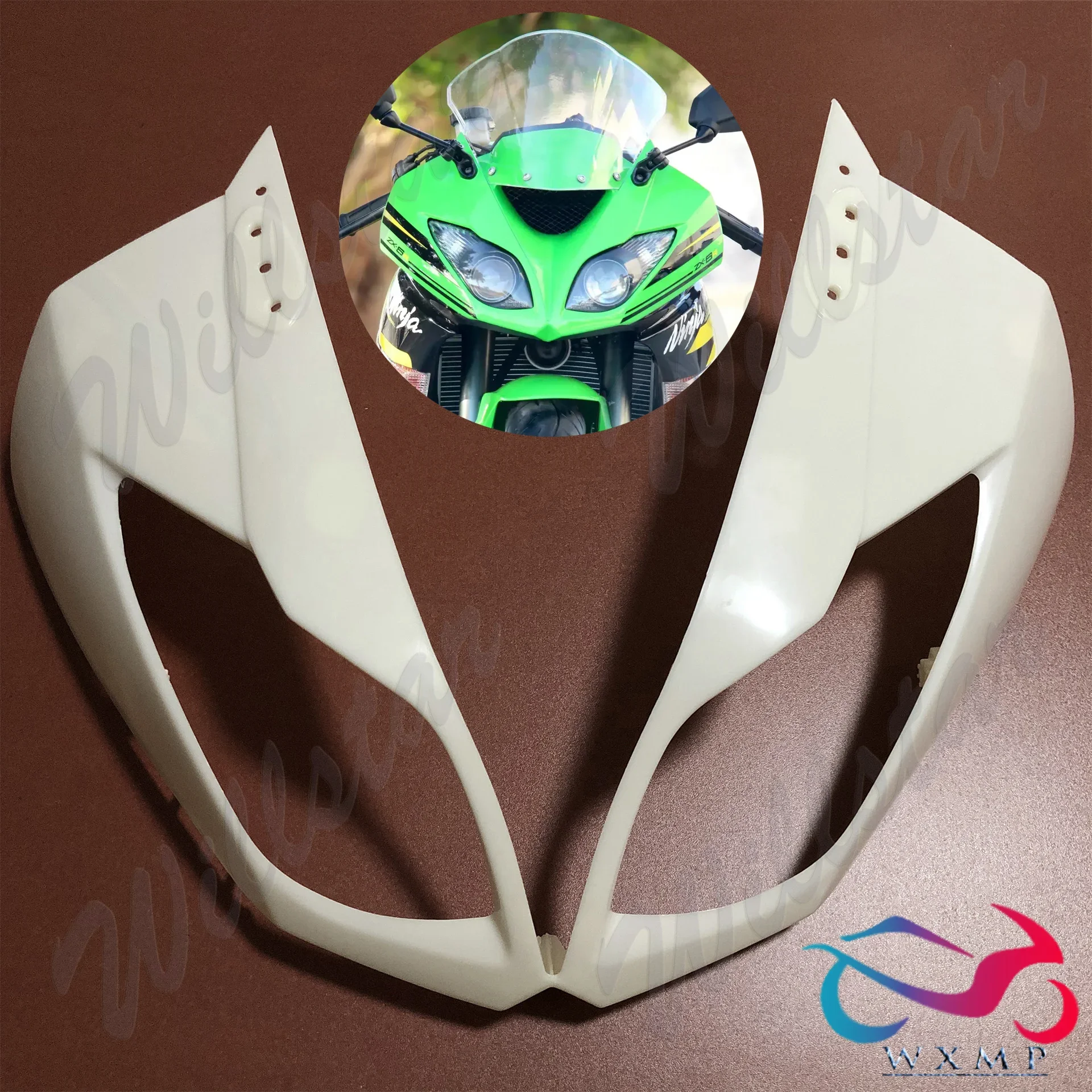 

Unpainted Front Upper Fairing Headlight Cowl Nose For Kawasaki Ninja ZX636 ZX600 ZX6R ZX-6R 2009 2010 2011 2012