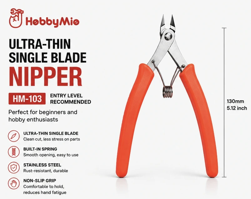 Hobby Mio Tools Stainless Steel Ultra-thin Single-edged Pliers Entry Recommended Hm-103