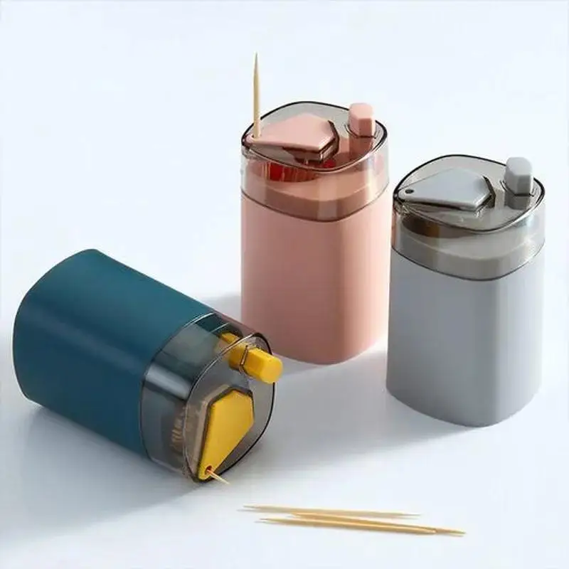 Toothpick Storage Box Living Room Dining Room Automatic Pop-up Toothpick Box Household Push Toothpick Holder Dispenser