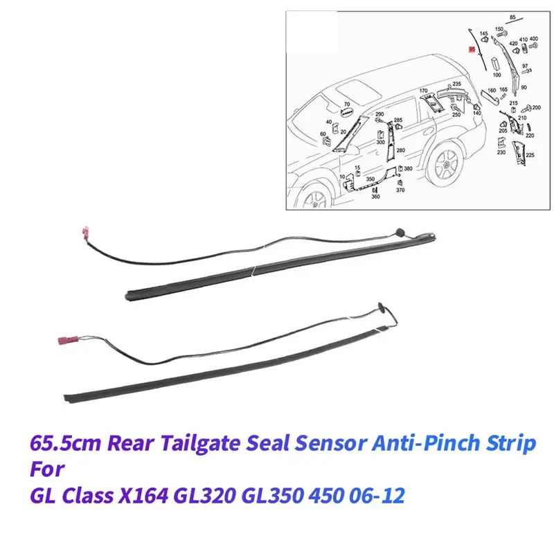 1Pair Boot Door Anti-Pinch Strip Tailgate Seal Sensor For Benz-A74F