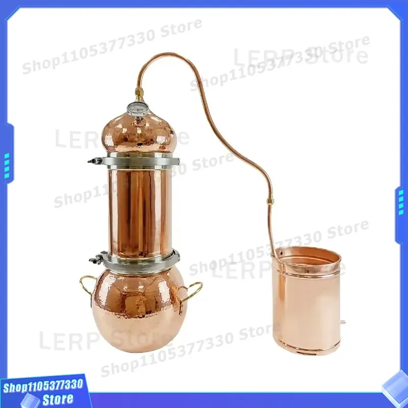20L T2 Copper Essential Oil Distiller Traditional Household Extractor High Quality Steam Alembic for Pure Aromatherapy DIY