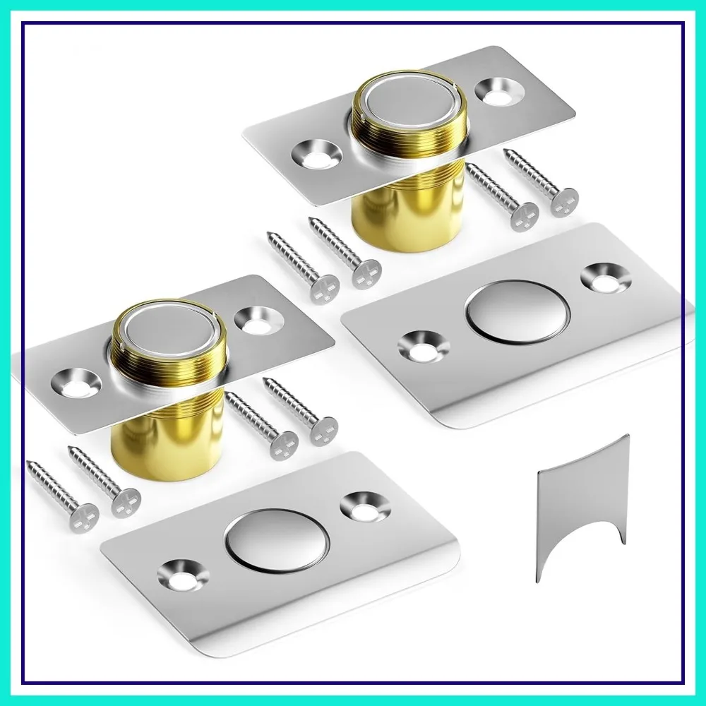 

Adjustable Strong Magnet Door Catch, Noise-Free, 2 Pack, Silver, Same Size as Standard Ball Catch