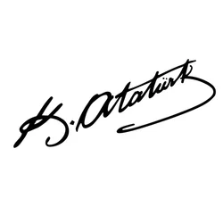 New Design For Turkey Mustafa Kemal Ataturk Signature Car Sticker KK Vinyl Funny Car Sticker Waterproof Sunscreen Sticker, 25cm