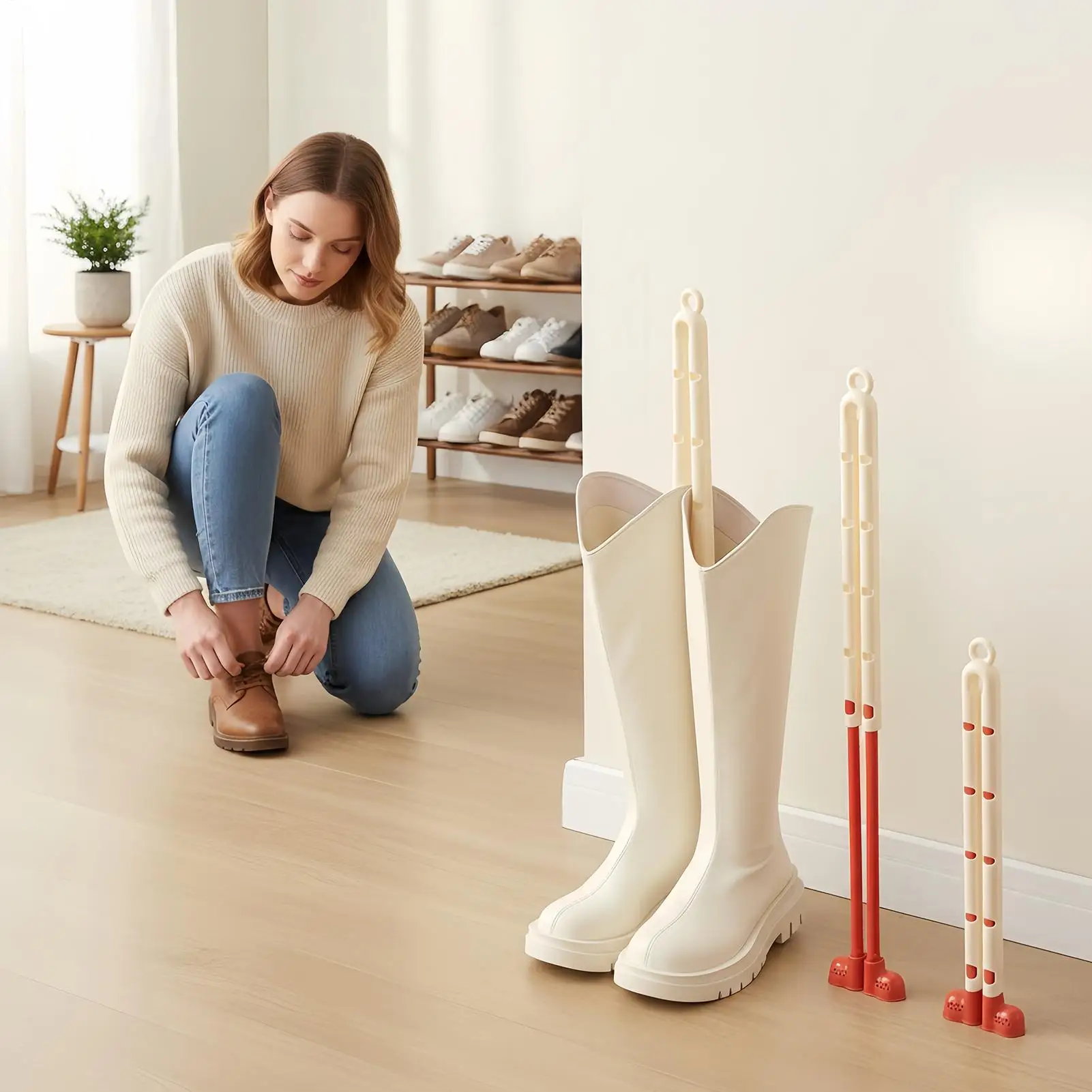 Boots Holder Inside Space-Saving Adjustable Tall Boot Inserts Shape Holders For Hotel Apartment Rental School Girlfriend Wife