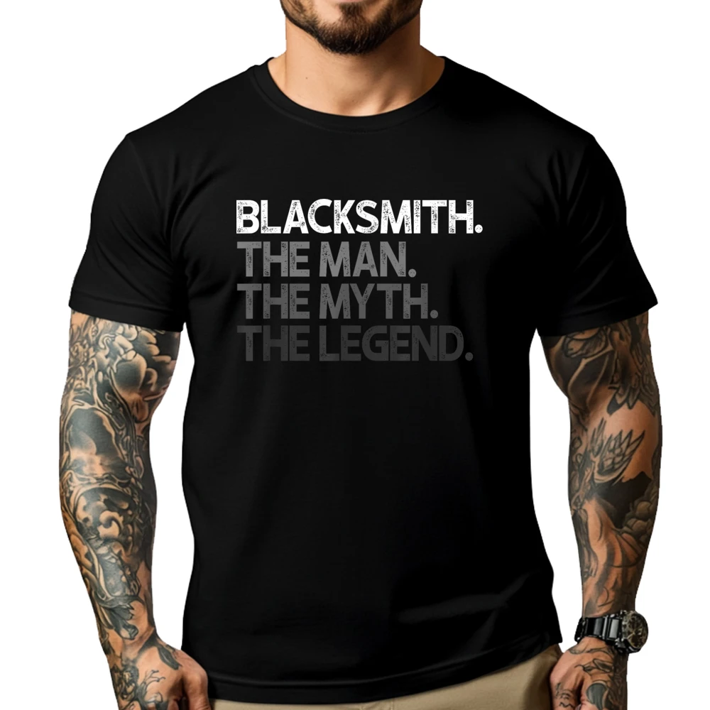 

Blacksmith The Man Myth Legend Mens Shirts Graphic Tee Men's T-Shirts Luxury Clothing Breathable Printed