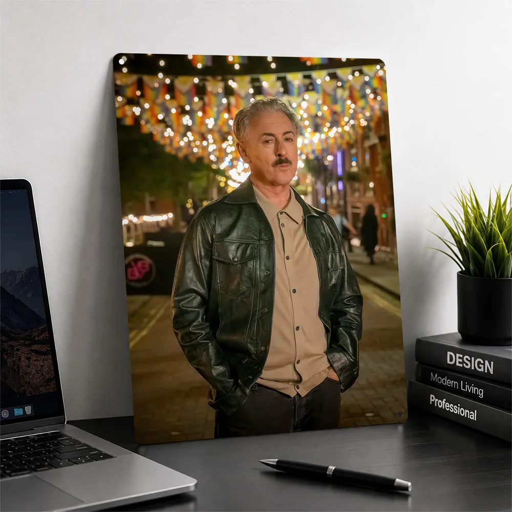 Alan Cumming in Leather Jacket Poster Retro 3D Printed Metal Signs Customized Wall Hanging Gift for Article Decoration Room Art