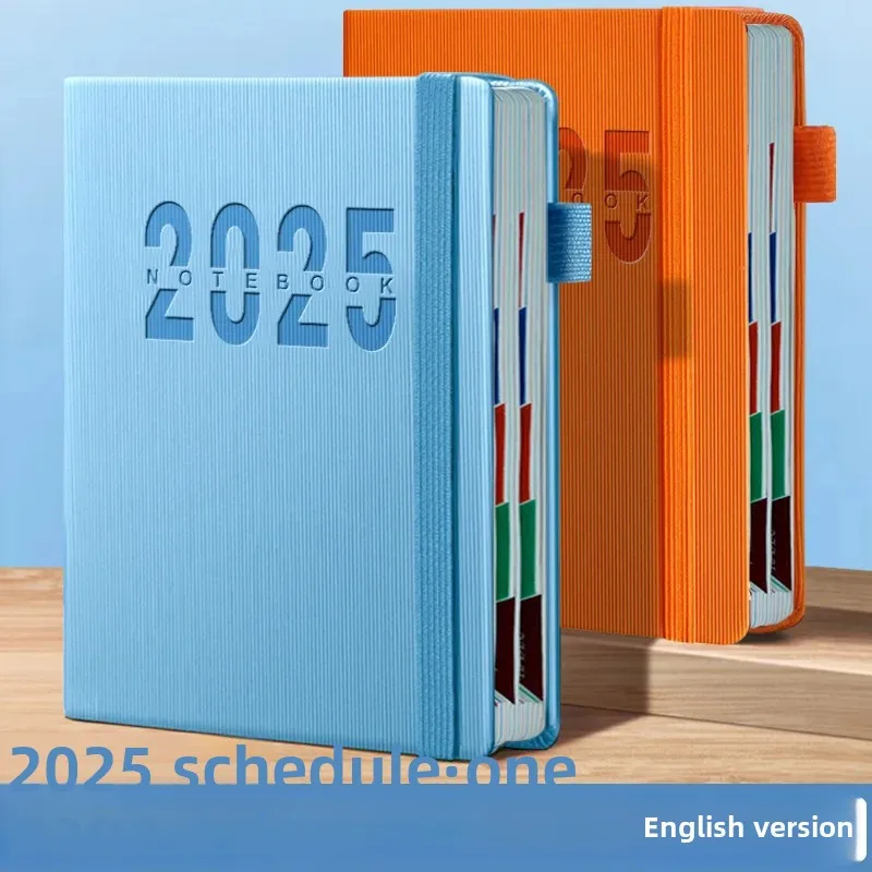 2025 New Borderless Daily Planner Book English Version Time Management Handbook Journal 365 Pages Daily Schedule Organizer