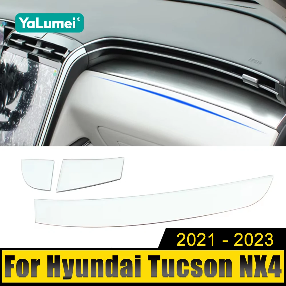 

For Hyundai Tucson NX4 2021 2022 2023 Hybrid N Line Car Center Console Dashboard Trim Strips Cover Stickers Interior Accessories