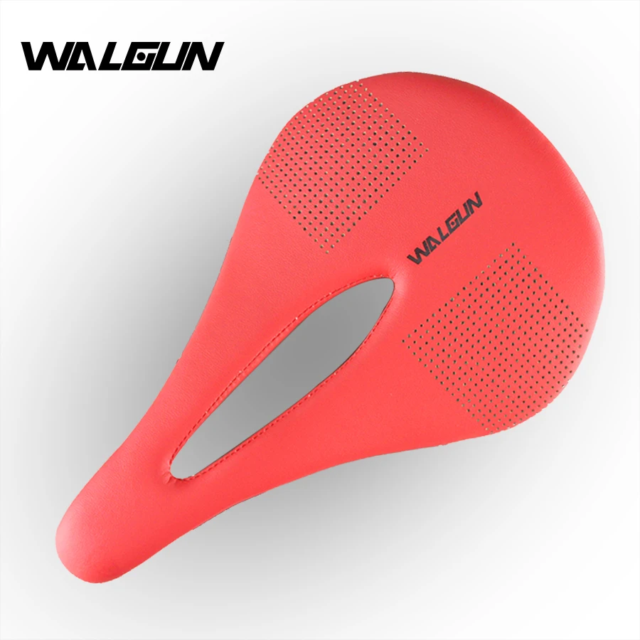 

Walgun Ultralight Bicycle Saddle Cushion 3K Full Carbon Fiber Leather Bike Saddle Mountain MTB Road Bicycle Saddle 143/155 mm