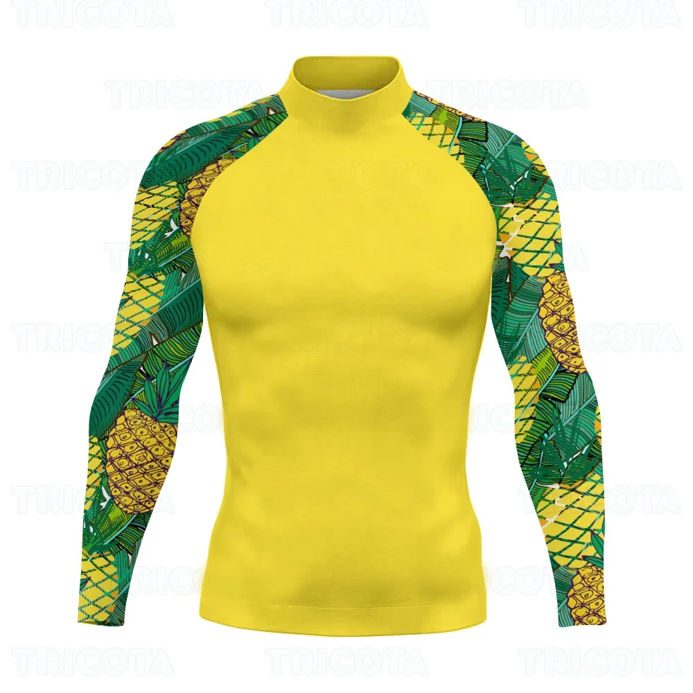 Men Swimsuit Swimming T-shirt Beach UV Protection Swimwear Rash Guard Long Sleeve Surfing Diving Swimsuit Surf Wetsuits