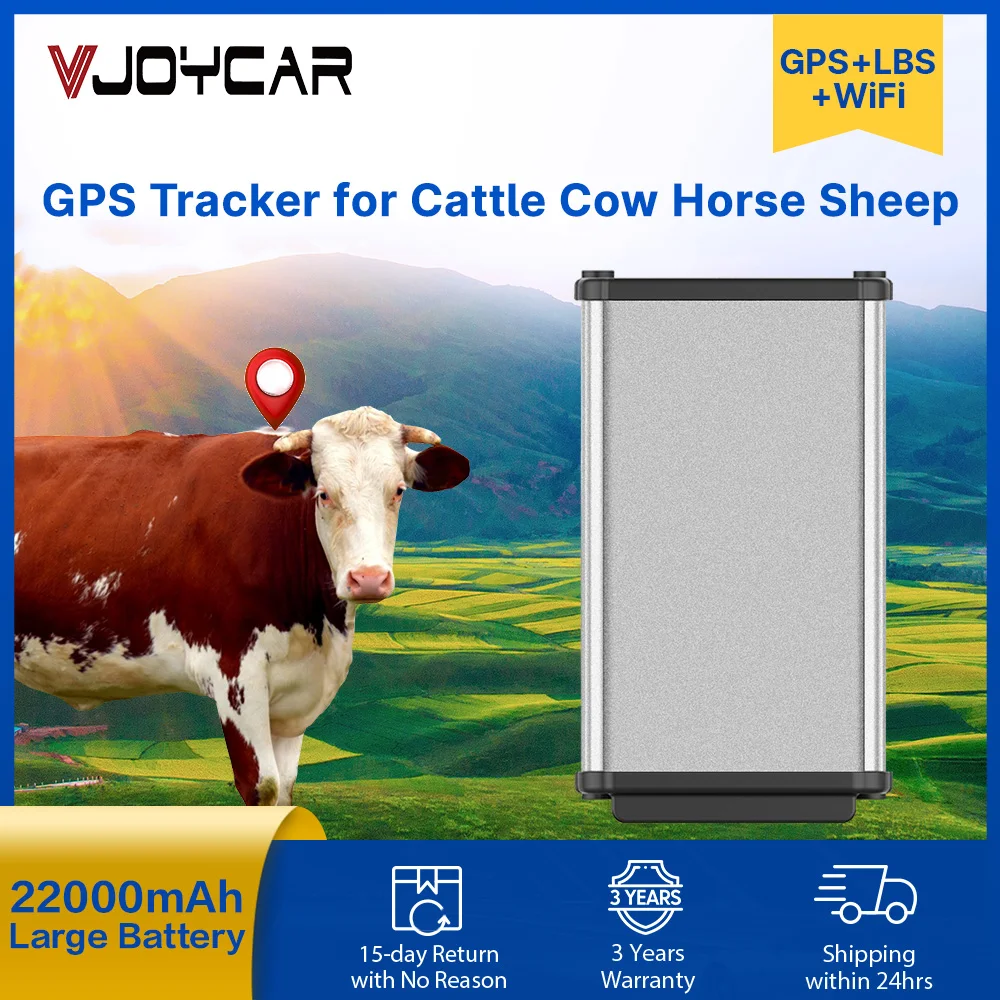 

Vjoycar 2023 Newest 4G Cow GPS Tracker Big Battery 22000mAh 180-day Standby For Livestock Cattle Horse Camel Real Time Tracking