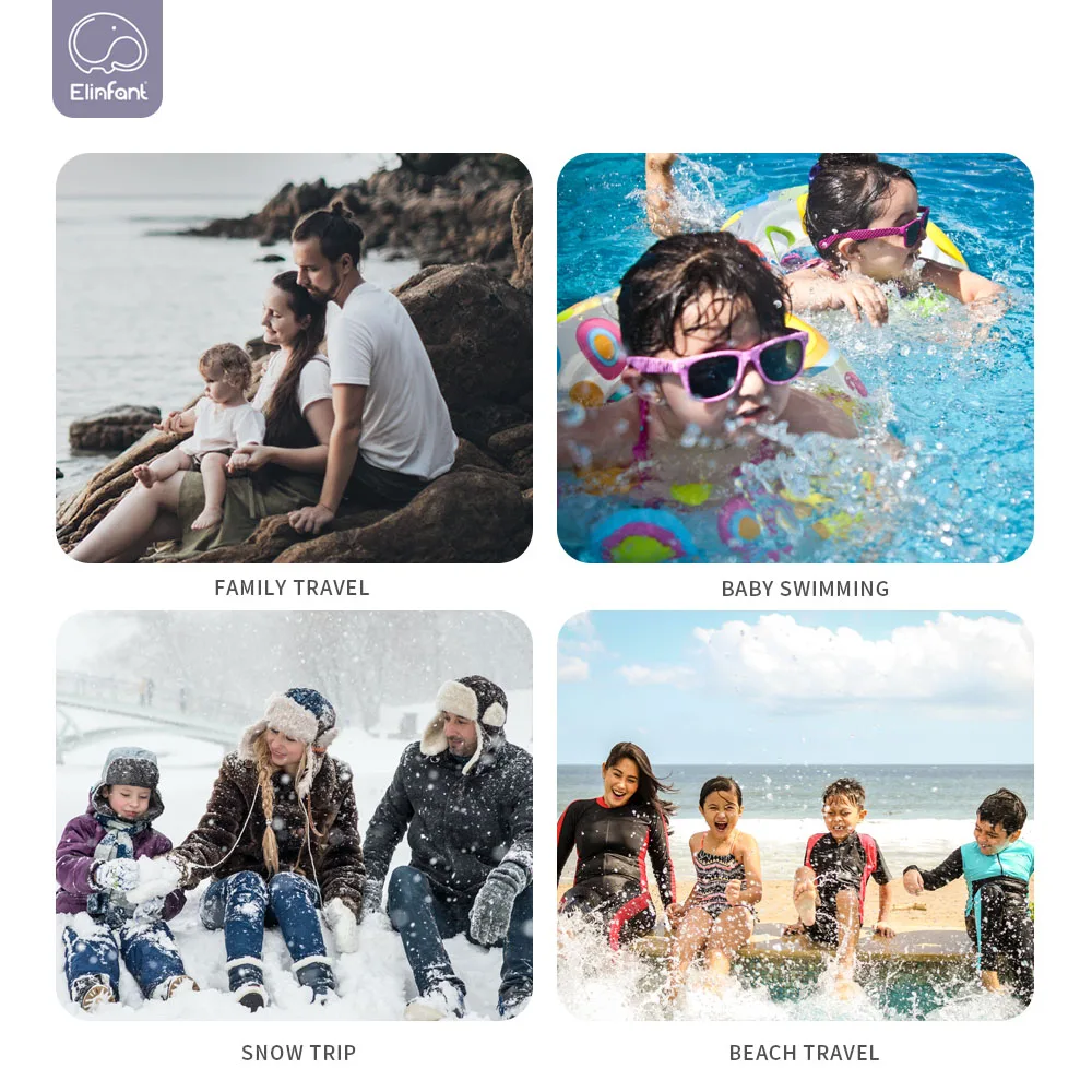 Elinfant 1 قطعة حقيبة خفيفة الوزن رطبة وجافة حقيبة تخزين مقاومة للماء أكياس حفاضات محمولة متعددة الوظائف