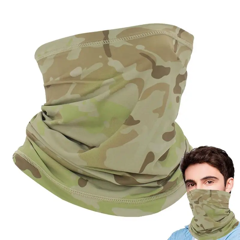 Face Gaiters For Men UV Sun Protection Neck Gaiter Multifunctional Sun & Wind-proof Comfortable Camouflage Print Breathable Face