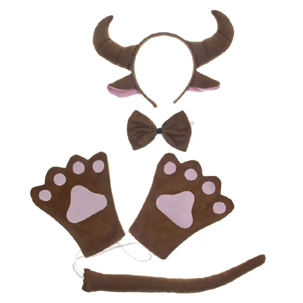 1Set Animal Cosplay Set Featuring Creative Hair Clasp Ears Headband and Decorative Tail Ideal for Night Party Gathering