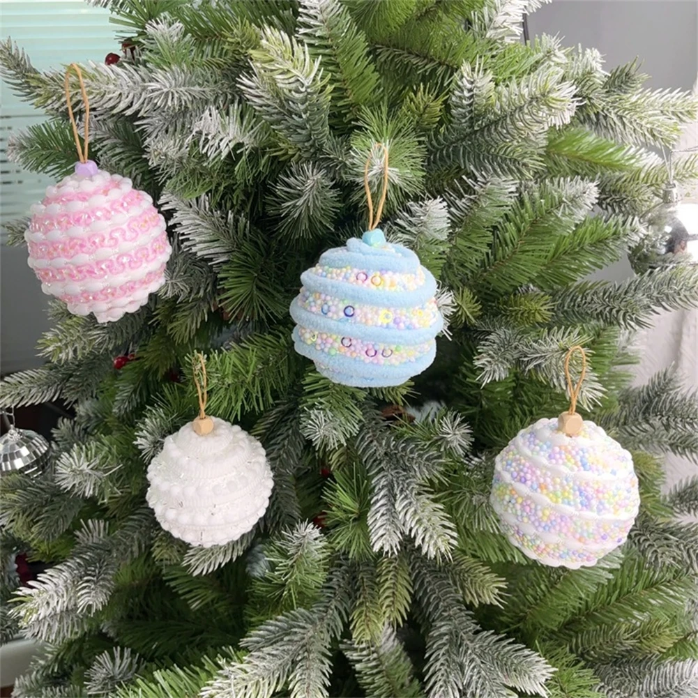 Aesthetic Appeal with Colorful Designs on These Decorative Xmas Balls For Tree and Table Centerpieces Set of Three