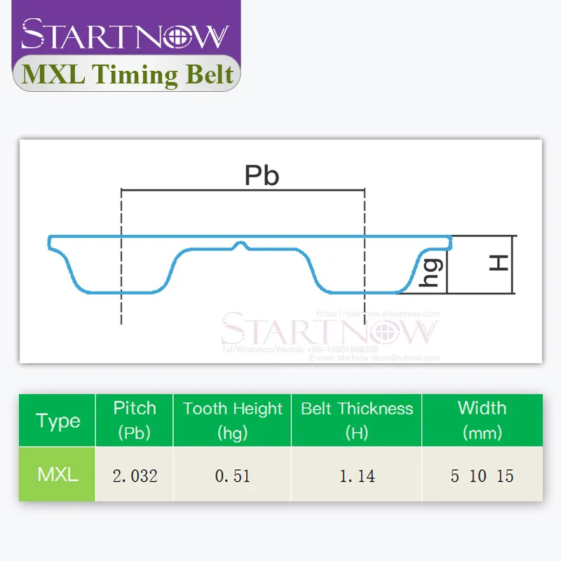 Startnow MXL-5 Open-Ended HTD Timing Belt, High Precision Durable Flexible Belt For Robotics CNC Motion Transmission Systems