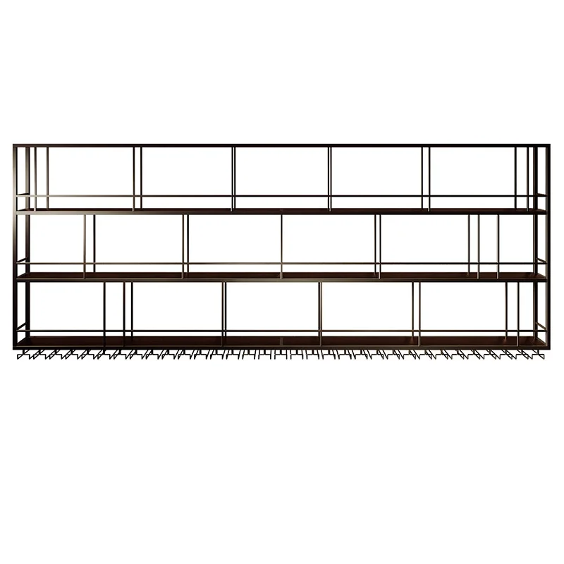 Armadietto per vino in piedi, espositore per vino dal design estetico, mobili semplici e minimalisti in metallo illuminato rustico