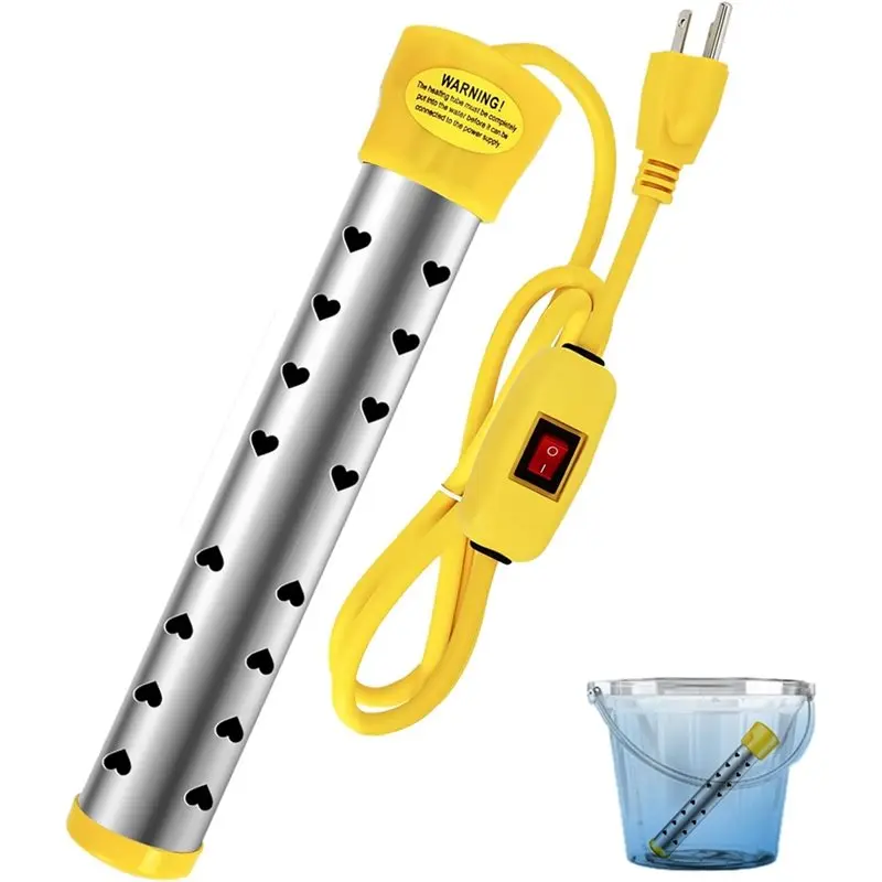 

B59B-Us Plug Immersion Water Heater With Intelligent Temperature Control-Stainless Steel Mini Pool& Bucket Heater(5 Gallons)