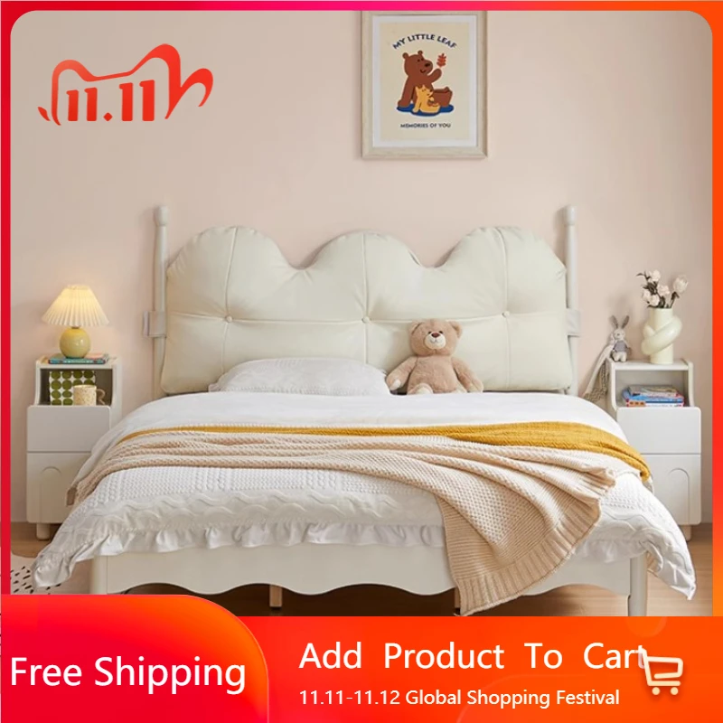 

Entertainment Modern White Childrens Bed Frame Girls House Princess Kids Children Beds Terrace Cama Queen Size Hotel Furniture