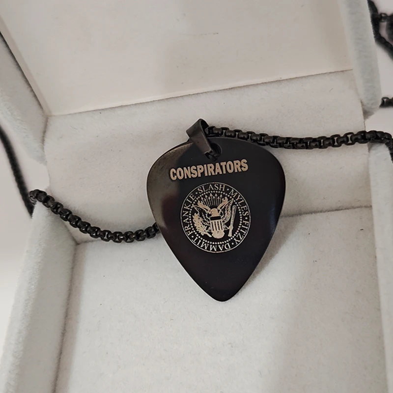 Custom Guitar Pick Pendant Necklace Unique Gift For Guitarists Stainless Steel Jewelry Customzied Pattern Text Boyfriend Gift - Image 5