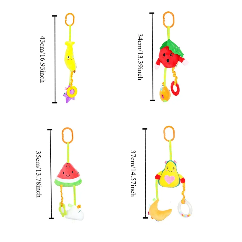 Fruit Baby Stroller Hanging Toy PP Cotton Soft Stroller Bed Hanging Toys Plush Stuffed Early Education