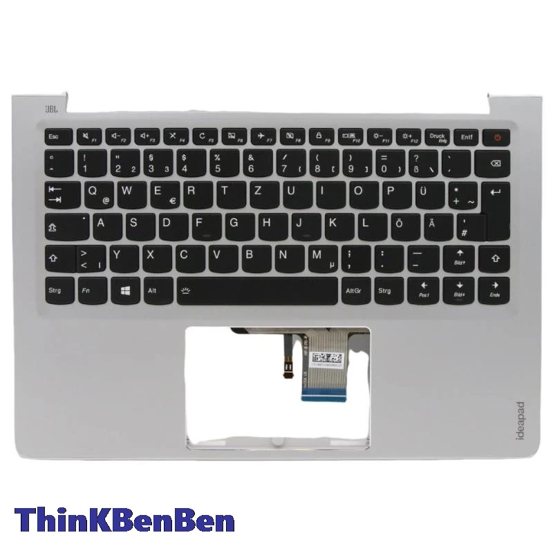 Capa superior de teclado alemão, tampa Palmrest para Lenovo Ideapad 710S 13 13ISK 13IKB 5CB0L47219, DE