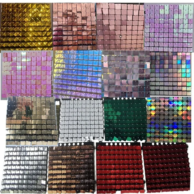 4D Sequin Shimmering Wind Flapping Wall Panel Backdrop for Wedding Decoration