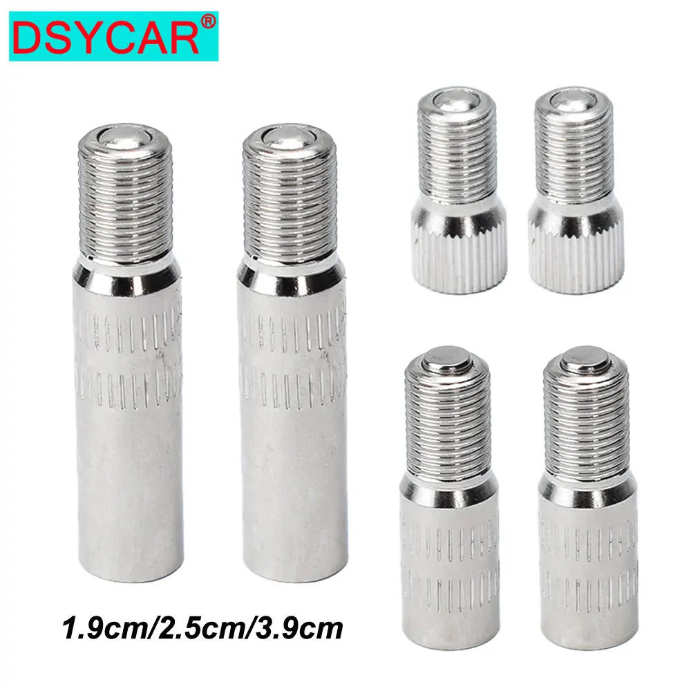 1Pair 19mm 25mm 39mm Screw-on Valve Cap Stem Extension Wheel Tire Cap Extender Adapter for Auto Car Truck Chrome Plated Brass