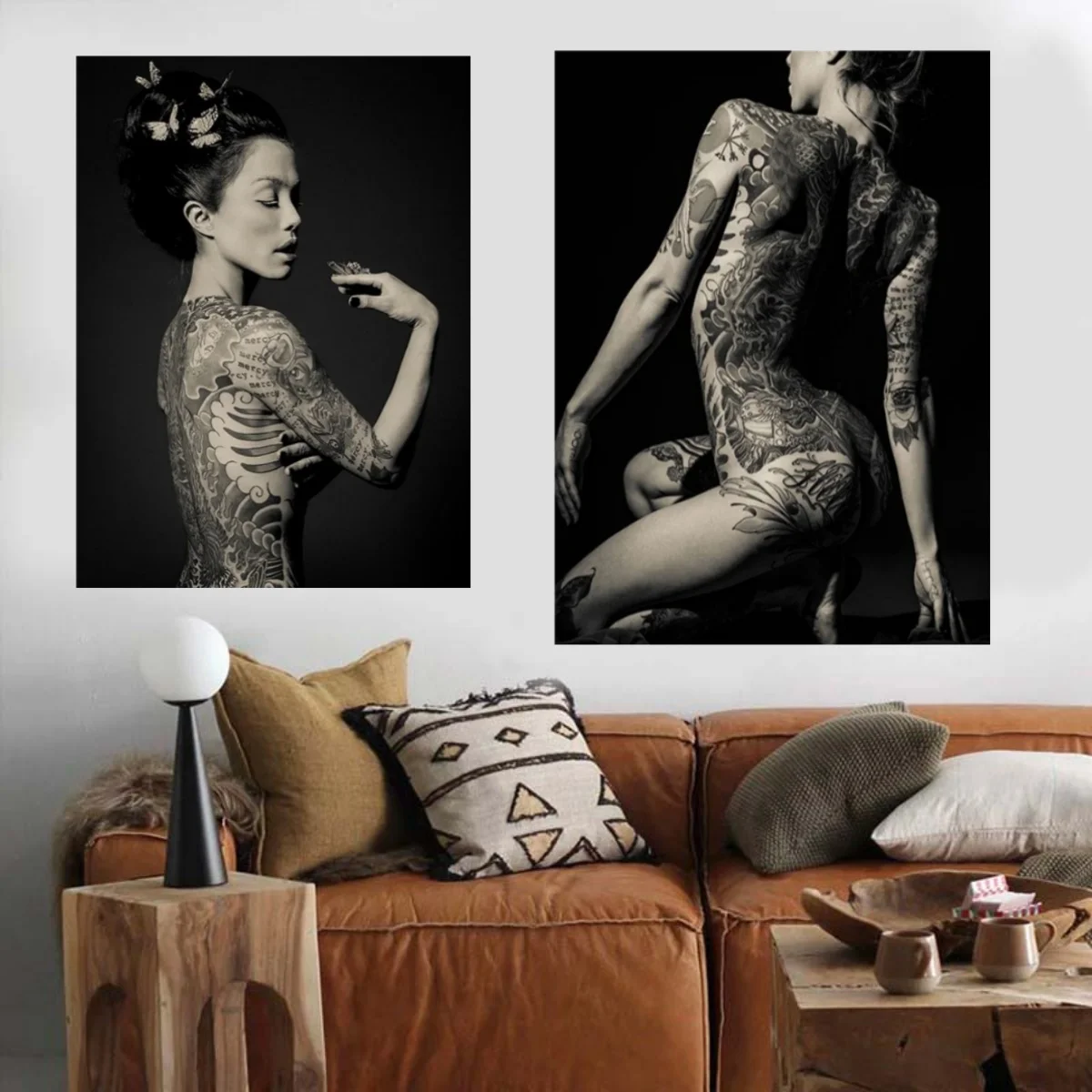 Geisha Tattoo Vintage Japanese Woman Wall Arts Posters Canvas Painting for Room Office School Decoration Stuff Home Decor