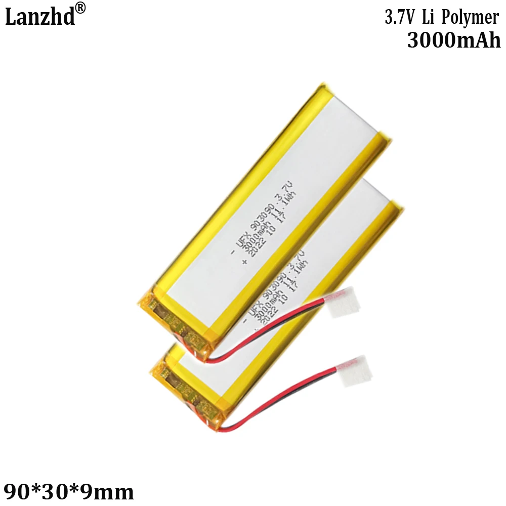 3.7V polymer lithium battery 903090 3000mah For Bluetooth speaker power bank battery cell LED lamp