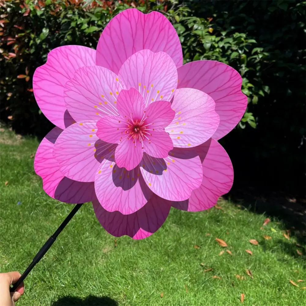 Mulino a vento rotante multistili Mulino a vento colorato Fiore di ciliegio Giradischi grande Diametro mulino a vento 35 cm Decorazione da picnic