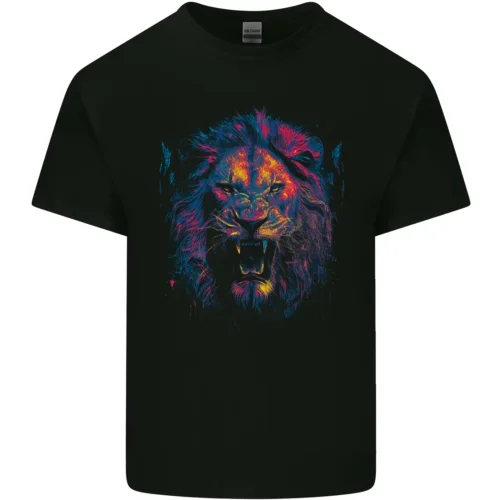 A Ferocious Lion Mens Cotton T-Shirt Tee Top