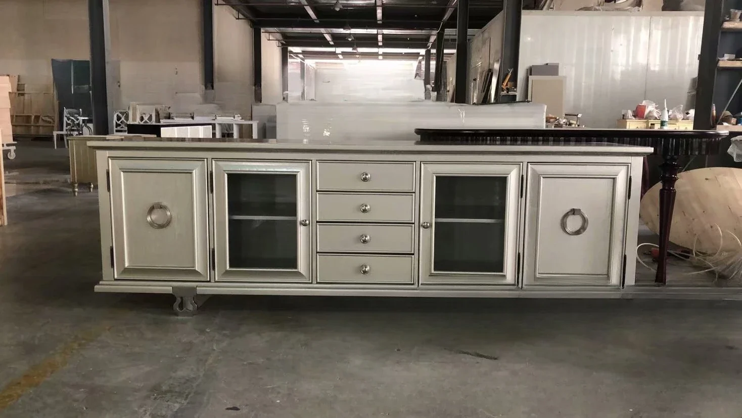 Meubles de meuble TV de luxe en chêne léger de salon d'impression de Morrie américaine