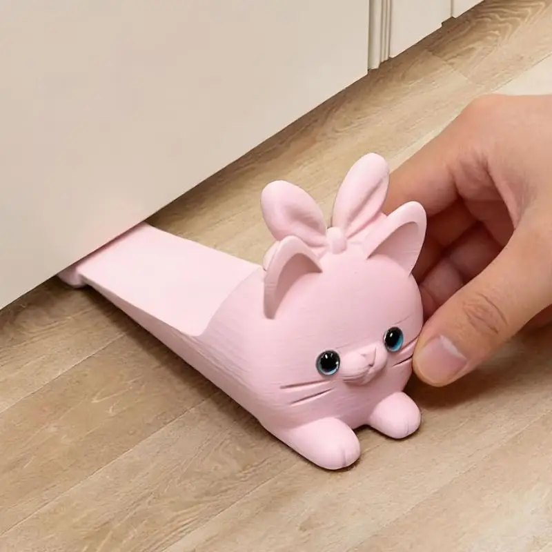 3D Printed Cartoon Rabbit Door Wedge Creative Cat-shaped Doorstop Wear Resistant Non Slip Door Holder For Bedroom Home Use