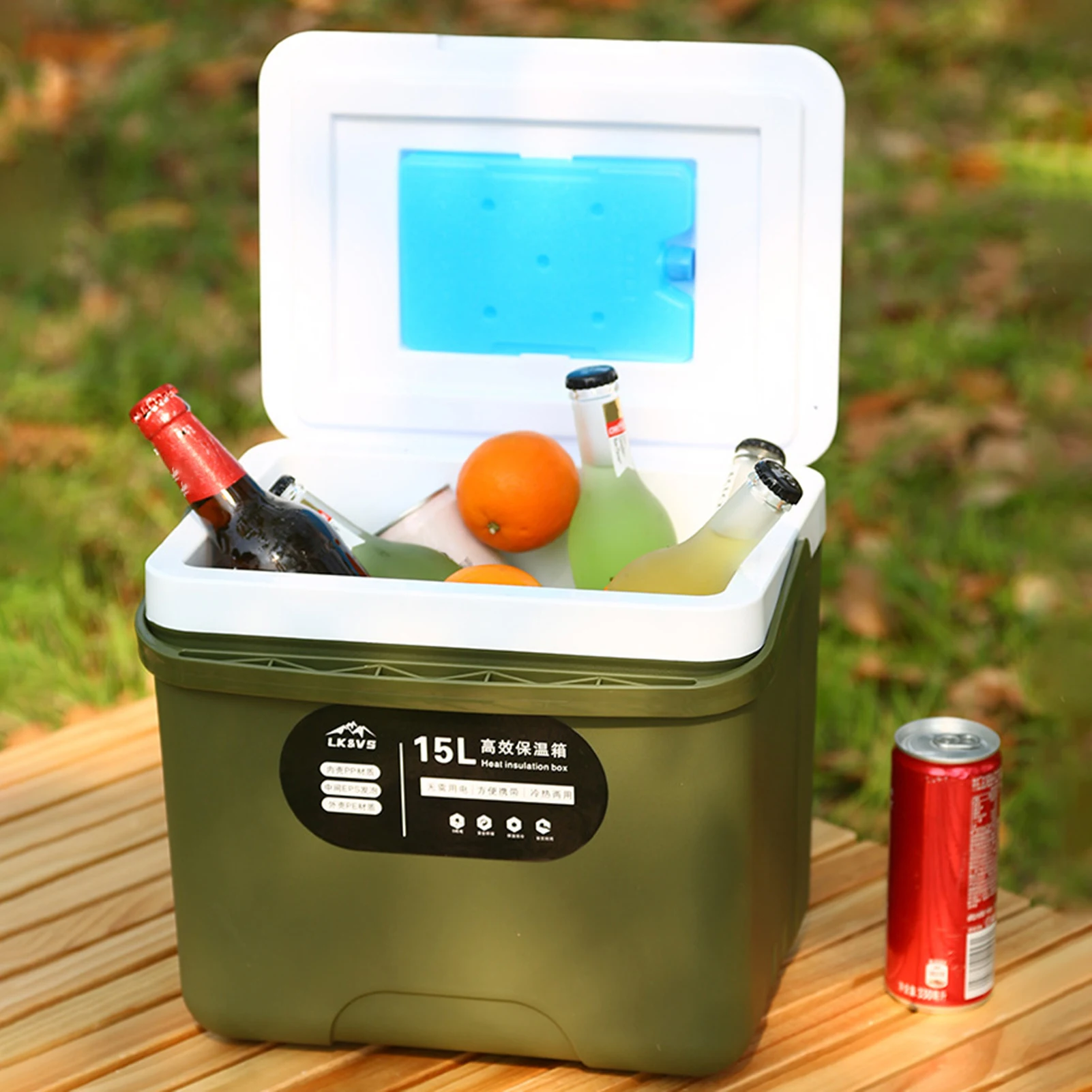 Outdoor Travel Portable 15L Camping Ice Box Insulated C ooler Mini Fridge For Beer Cooling Food Keeping Fresh Cold Icebox