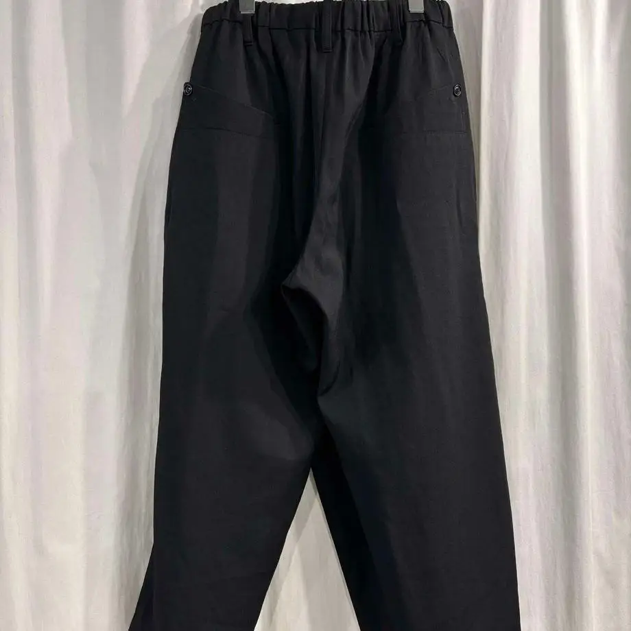 TOP-YAMAMOTO ® Japanese minimalist black elastic waist tapered casual pants make men and women look slimmer and hide flaws