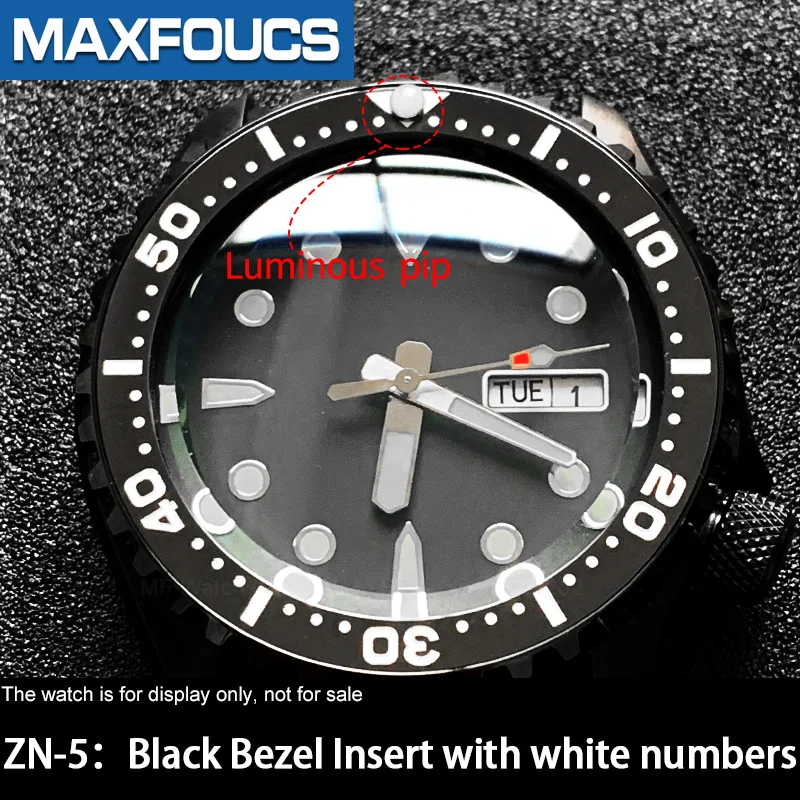 Flat Ceramic Bezel insert 38*31.5mm  Luminous  pip at 12 For SKX007 SRPD SKX009 watch parts