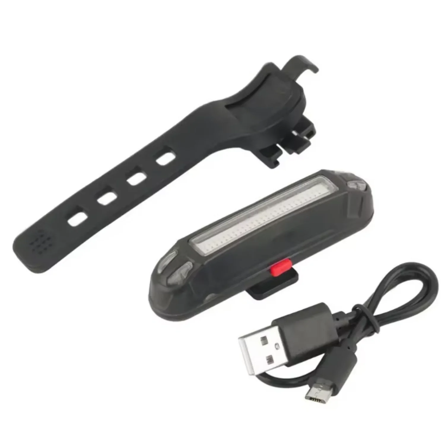 Luce per bicicletta Mtb Fanale posteriore Ricarica USB Spia per bici Lampada per mountain bike a prova di pioggia Torcia elettrica Attrezzatura per l'equitazione