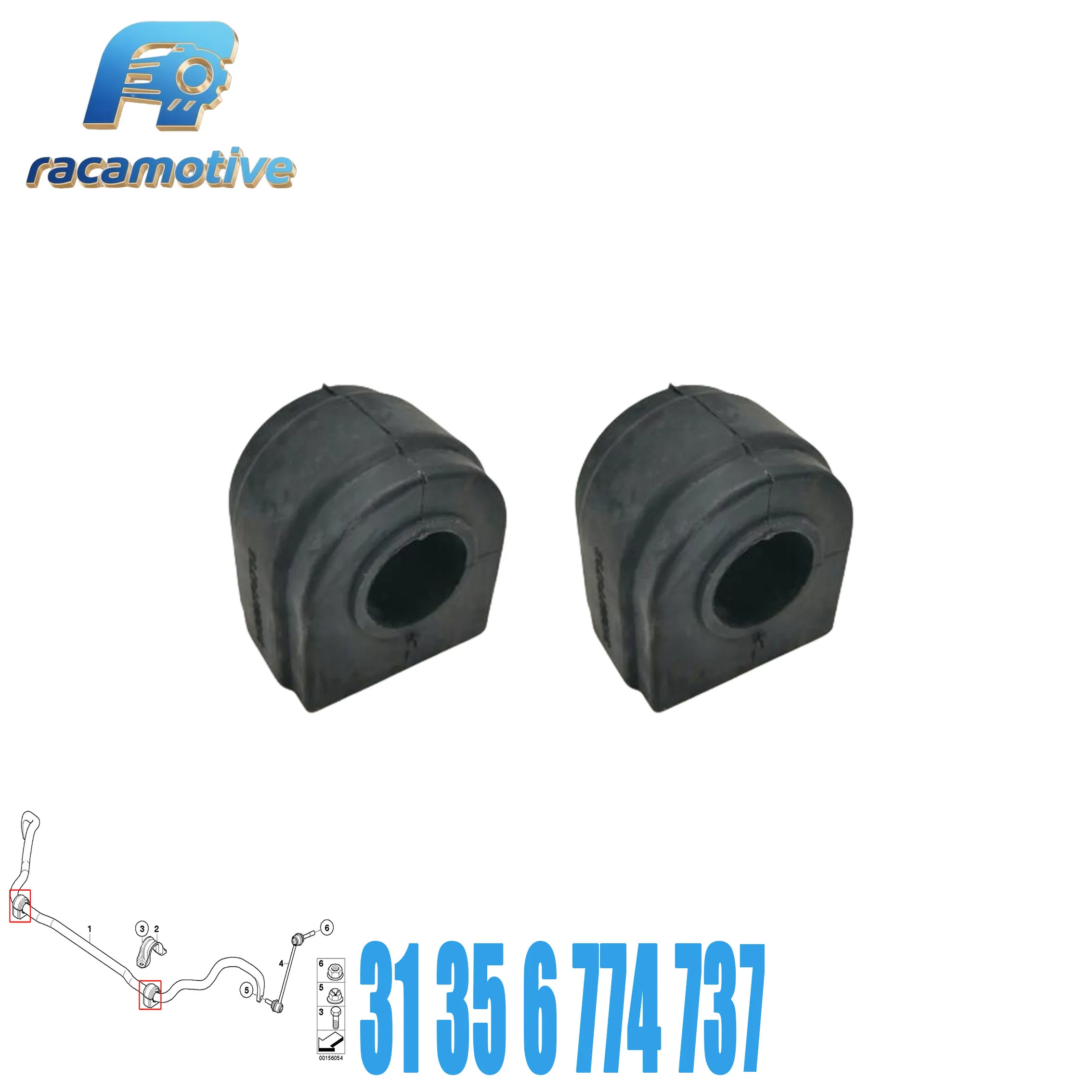 31356774737 31356774736 For BMW X5 E70 X6 E71 E72 2PCS Front Stabilizer Anti-Roll Bar Bushing.