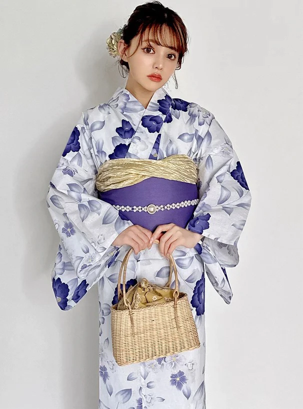 Bata de kimono tradicional para mujer, ropa Formal con flores, Festival de Bomberos, viaje, ropa étnica de algodón puesta en escena