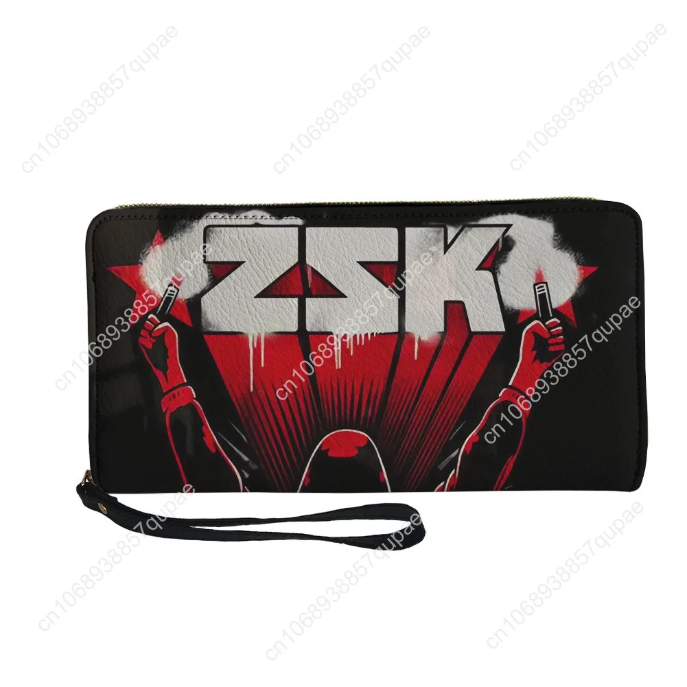 ZSK German Berlin Skateboard Punk Band Custom Wallet Purse Mens Women Zipper Long Wallets Double Print  Portable Wallet Gift Bag