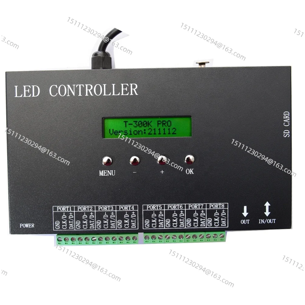 T-300K PRO T300K PRO led pixel controller RGB PC on line pixel full color Controller VIA PC SD Card 8 ports ws2811 ws2801