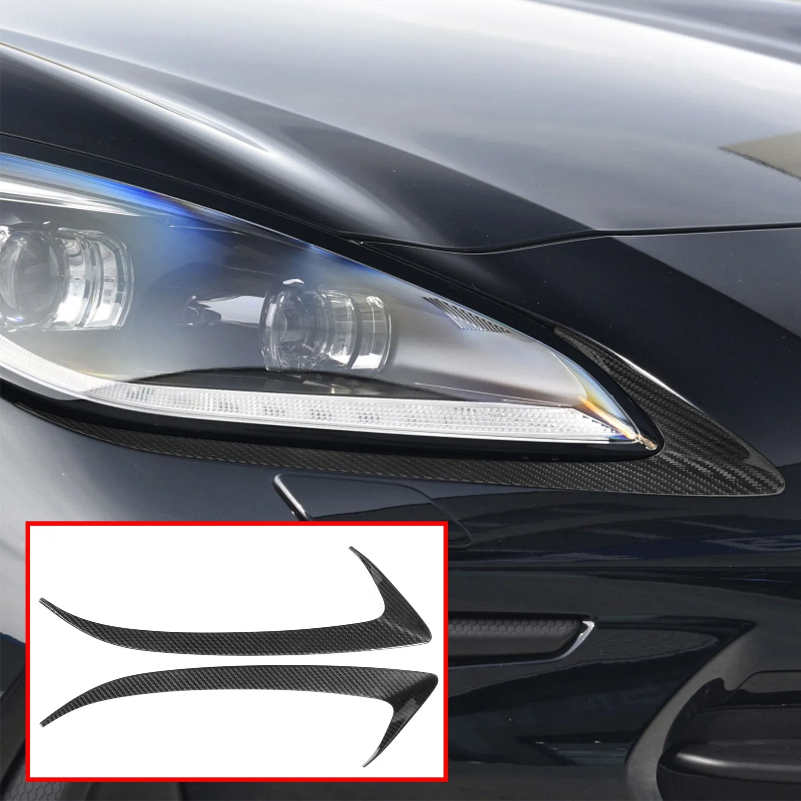 Dry Carbon Fiber Headlight Eyebrow Eyelid Trim Strip for Subaru BRZ GR86 22-23