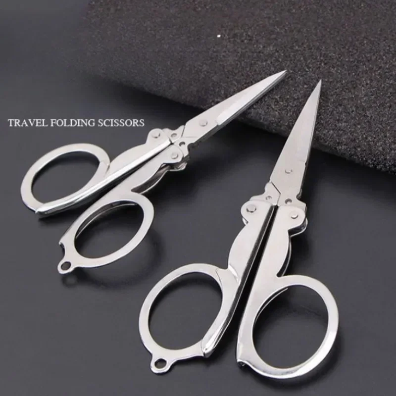 Folding Pocket Scissors Multifunctional Stainless Steel Folding Small Scissors Household Mini Thread Cutting Nail Tools Stainles