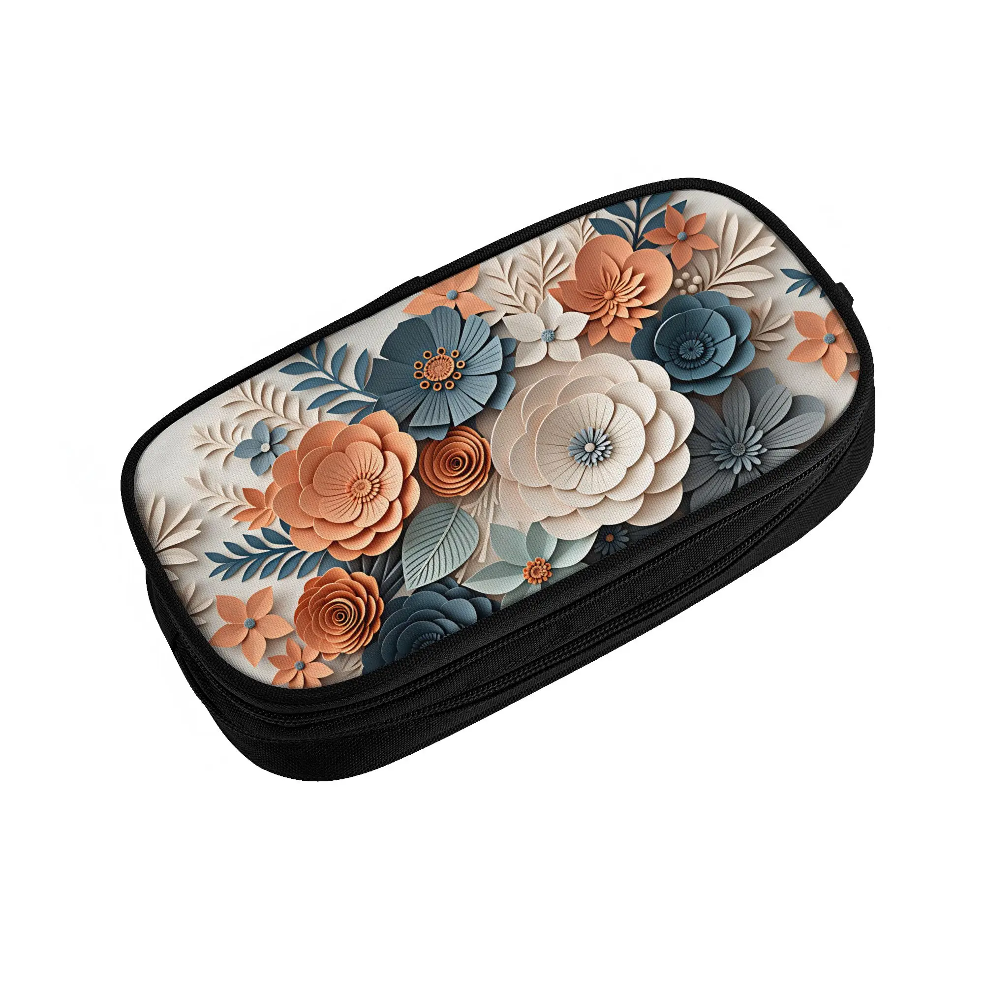 Cute Luxury High 3D Floral Pencil Case for Girls Boys Big Capacity Fashion Trend 3D Flowers Pencil Pouch Stationery