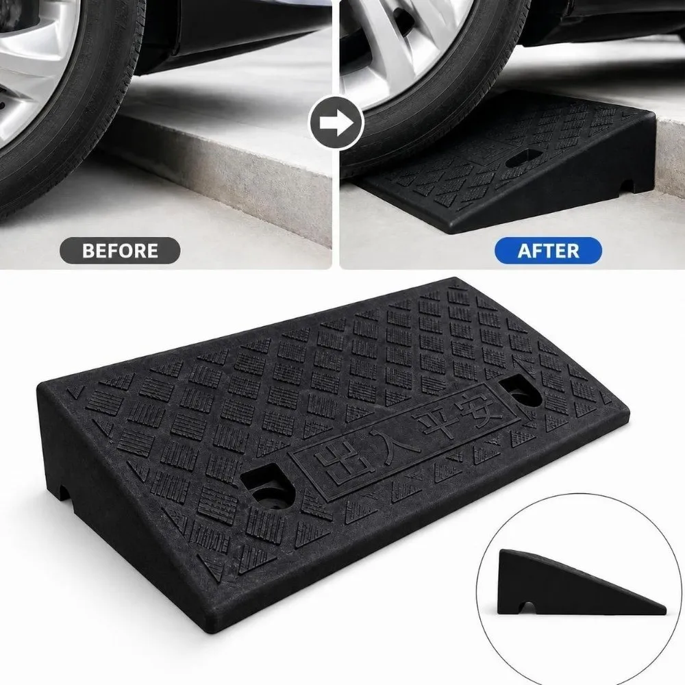 Portable Plastic Threshold Ramp Anti-Slip 50/70/100mm Driveway Ramp Heavy Duty Car Wheel Ramp Wheelchair